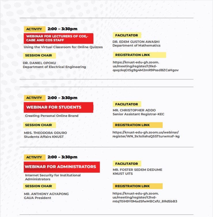 KNUST Celebrates the Maiden Elearning Week Institute of Distance LearningKNUST